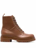 Gianvito Rossi Martis 20 ribbed-detail combat boots - Brown