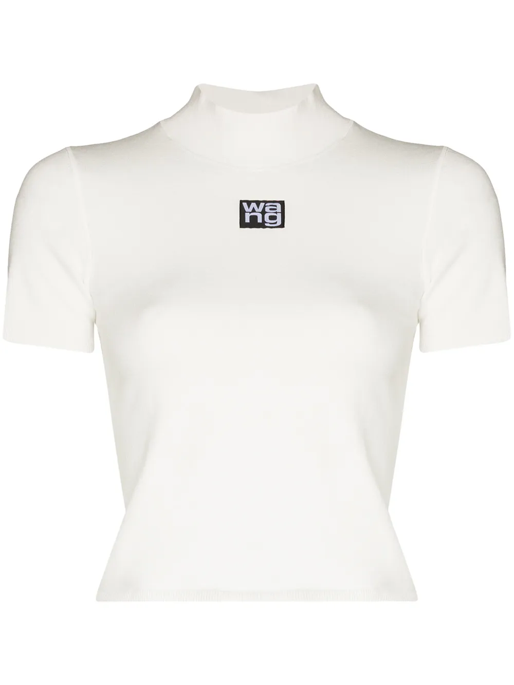 Image 1 of Alexander Wang logo-patch mock neck bodycon top