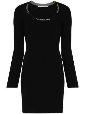 alexander wang - The long sleeve sheath dress from the Pre-Fall 2017  Collection features a front lace panel at the chest and sleeve. Paired with  'No After Party' tights and the Rie