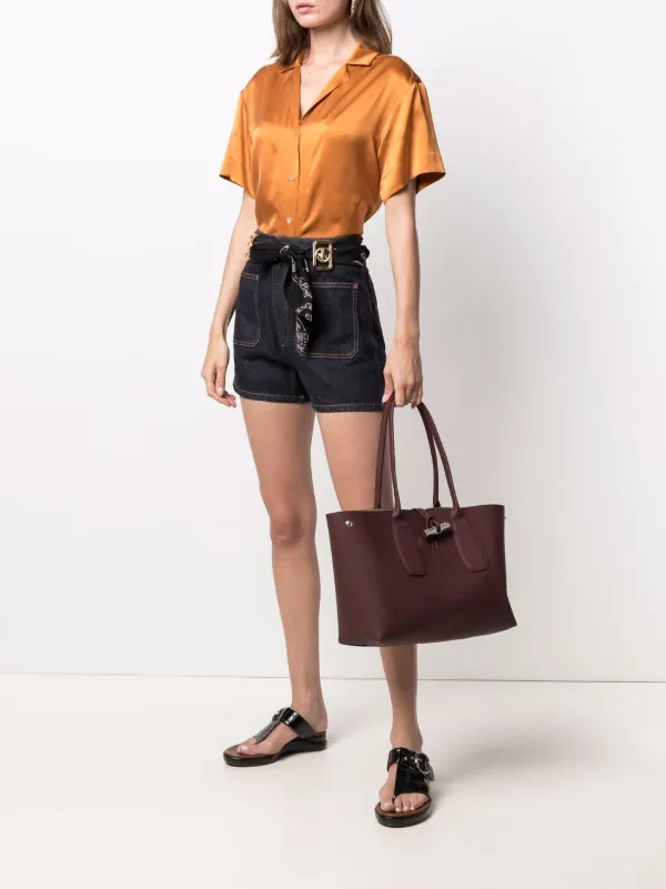 roseau leather shoulder tote