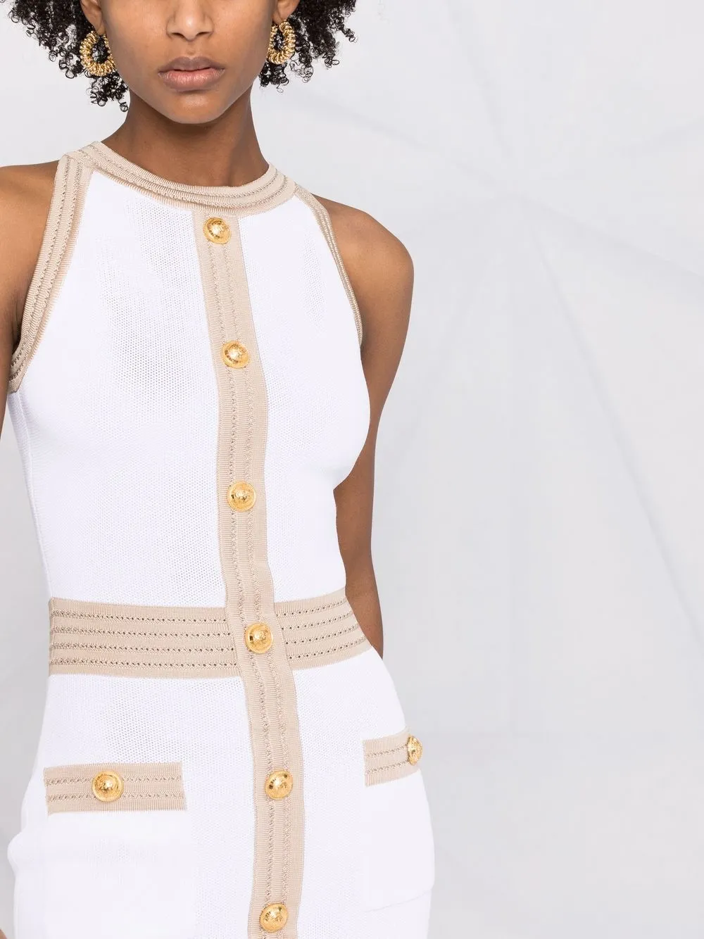 фото Balmain трикотажное платье с контрастной окантовкой