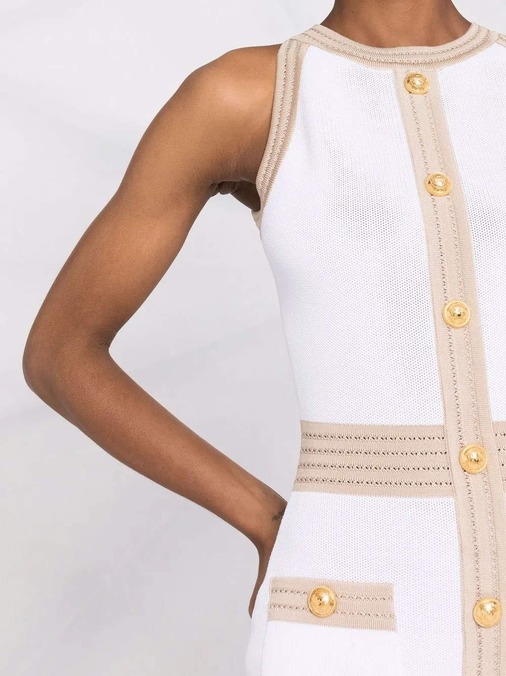 фото Balmain трикотажное платье с контрастной окантовкой