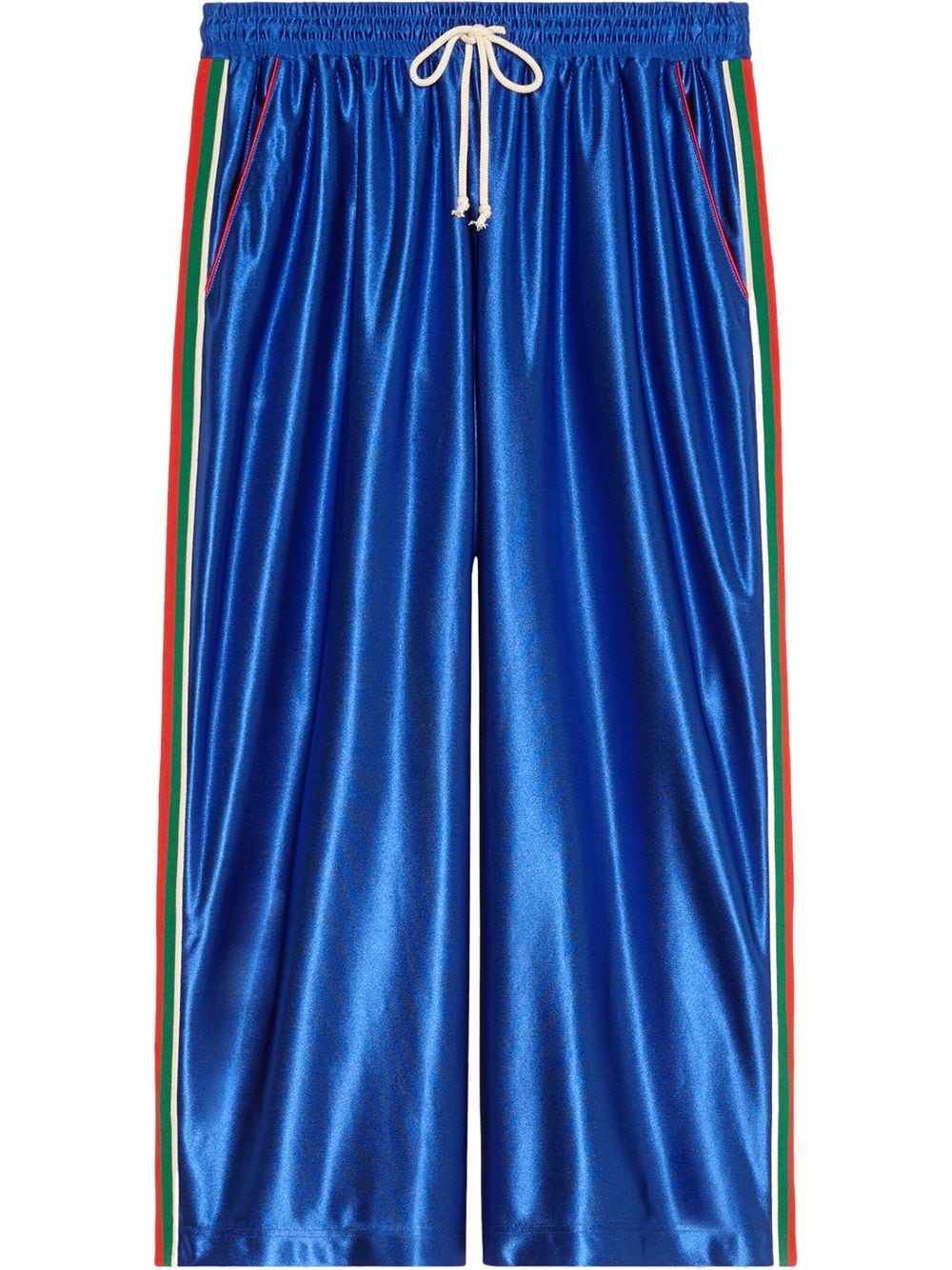 Gucci Web detailing wide-legged track pants - Blue