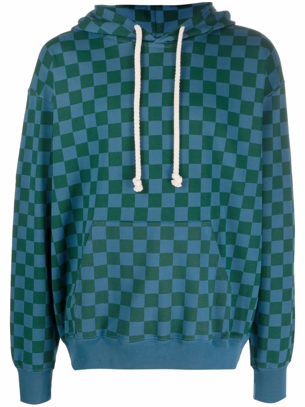 

JW Anderson hoodie con motivo de cuadros de ajedrez - Azul