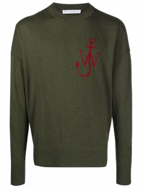 JW Anderson logo-print merino wool jumper Men