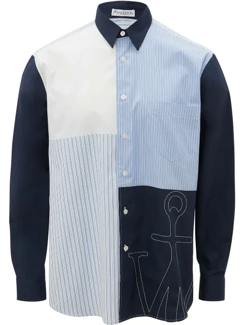 JW Anderson embroidered logo patchwork shirt