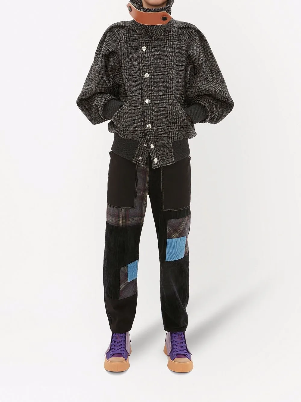 фото Jw anderson укороченные брюки в технике пэчворк