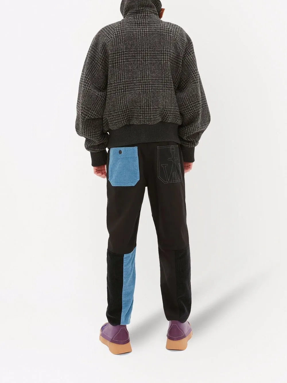 фото Jw anderson укороченные брюки в технике пэчворк