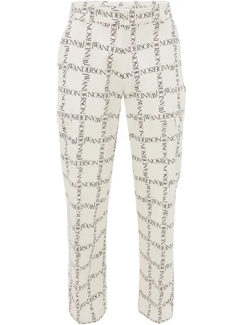 JW Anderson logo-print straight-leg trousers