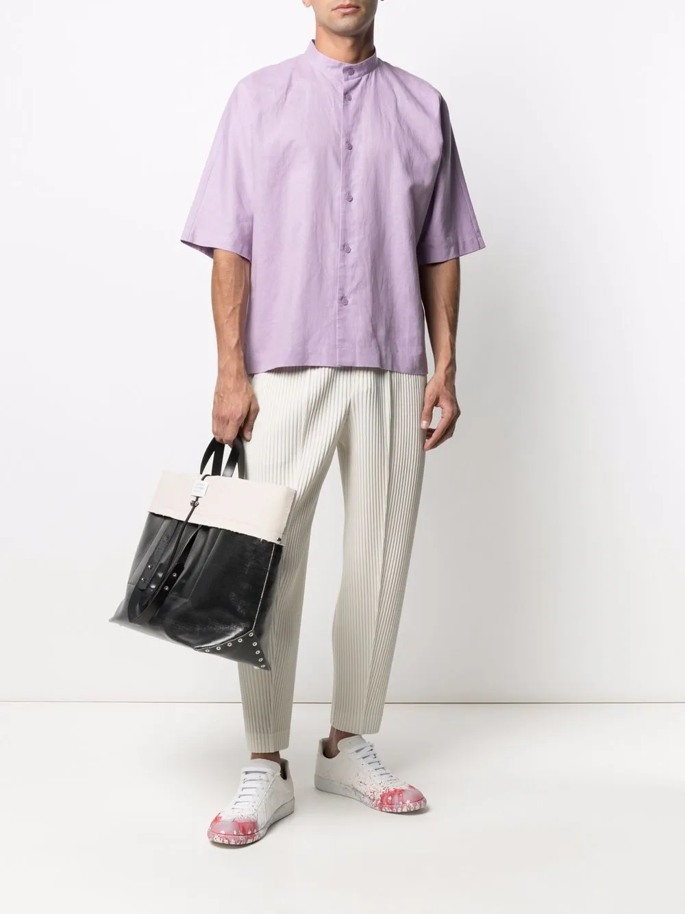 фото Homme plissé issey miyake рубашка свободного кроя с короткими рукавами