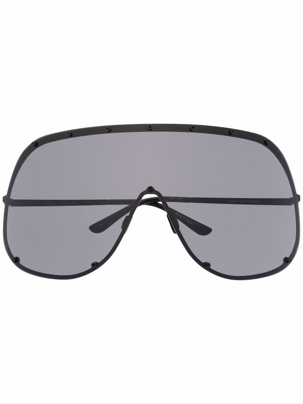 Rick Owens Oversized Shield-frame Sunglasses In Black