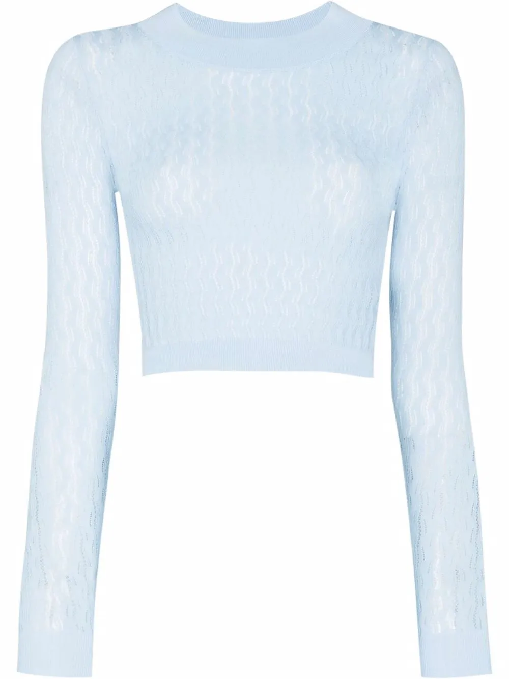 Dodo Bar Or Eden Pointelle Knit Crop Top In Blue