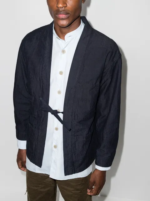 Shop Snow Peak Noragi front-tie jacket 