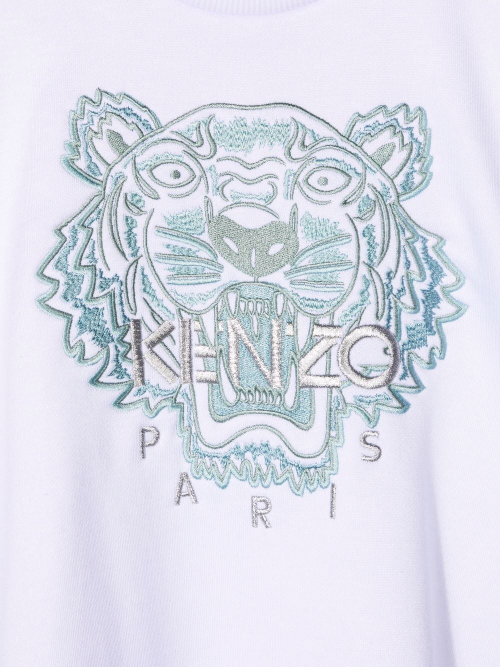 Shop Kenzo Tiger-embroidered T-shirt Dress In 白色