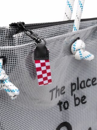 mesh slogan print tote bag展示图