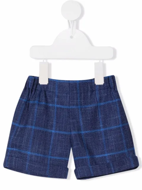 La Stupenderia chambray-shorts med gittertryk