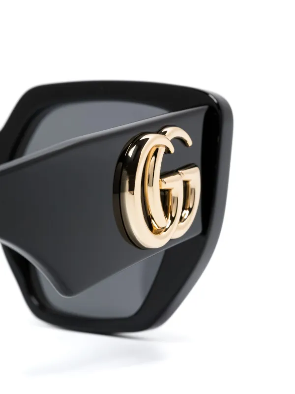 Gucci Eyewear Double G oversized frame Sunglasses Black FARFETCH AE