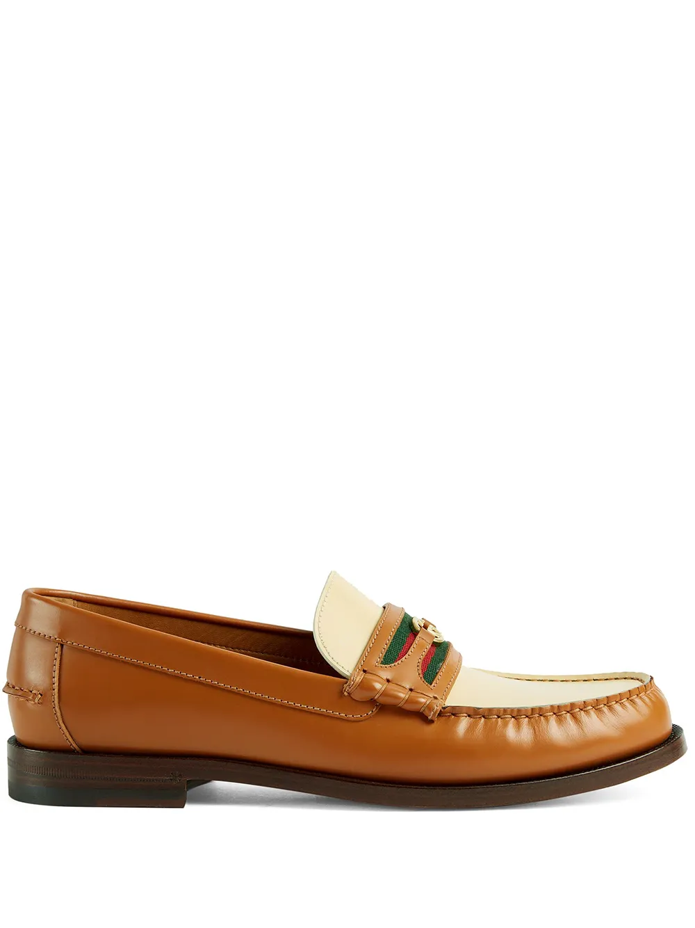 

Gucci Interlocking G two-tone loafers - Brown