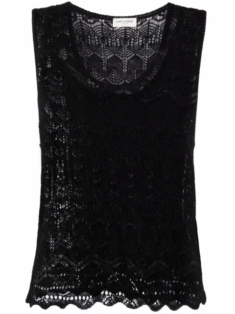 Saint Laurent haut en maille à encolure arrondie