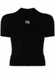Image 1 of Alexander Wang logo patch cropped T-shirt