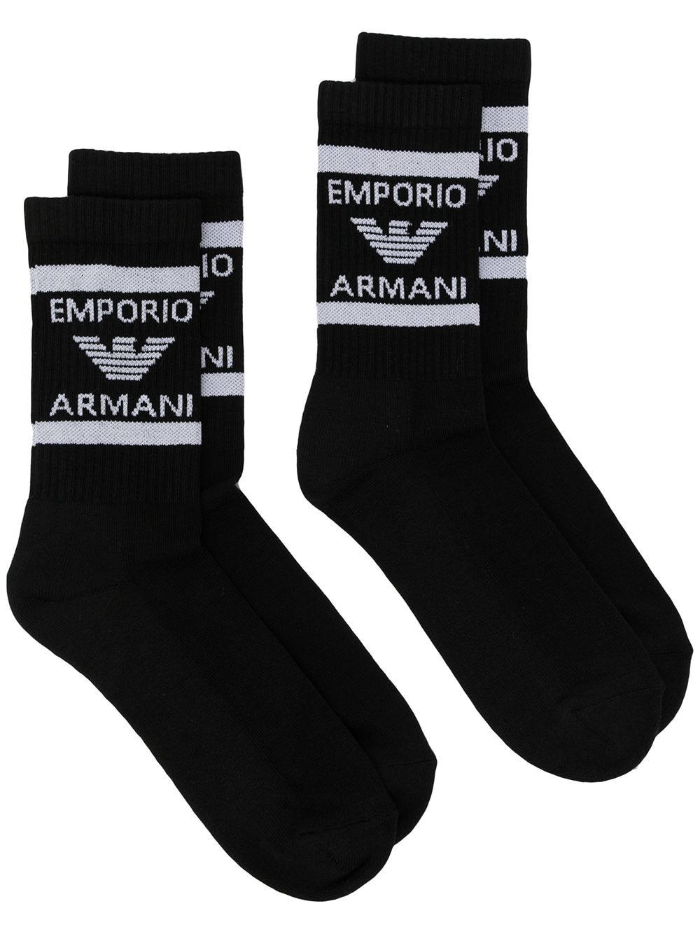 фото Emporio armani комплект из двух пар носков вязки интарсия с логотипом