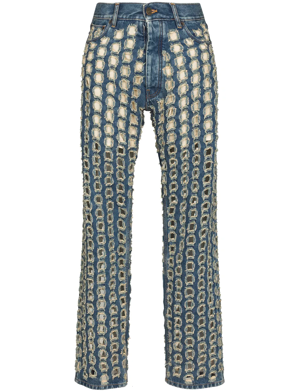 фото Maison margiela джинсы прямого кроя с перфорацией