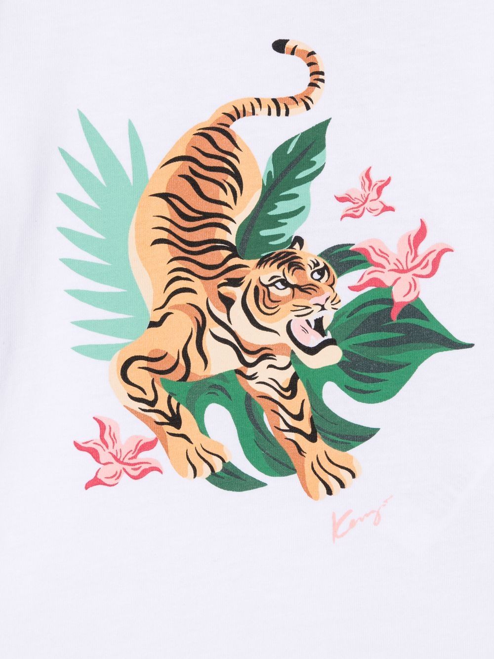 фото Kenzo kids футболка из органического хлопка с принтом tiger