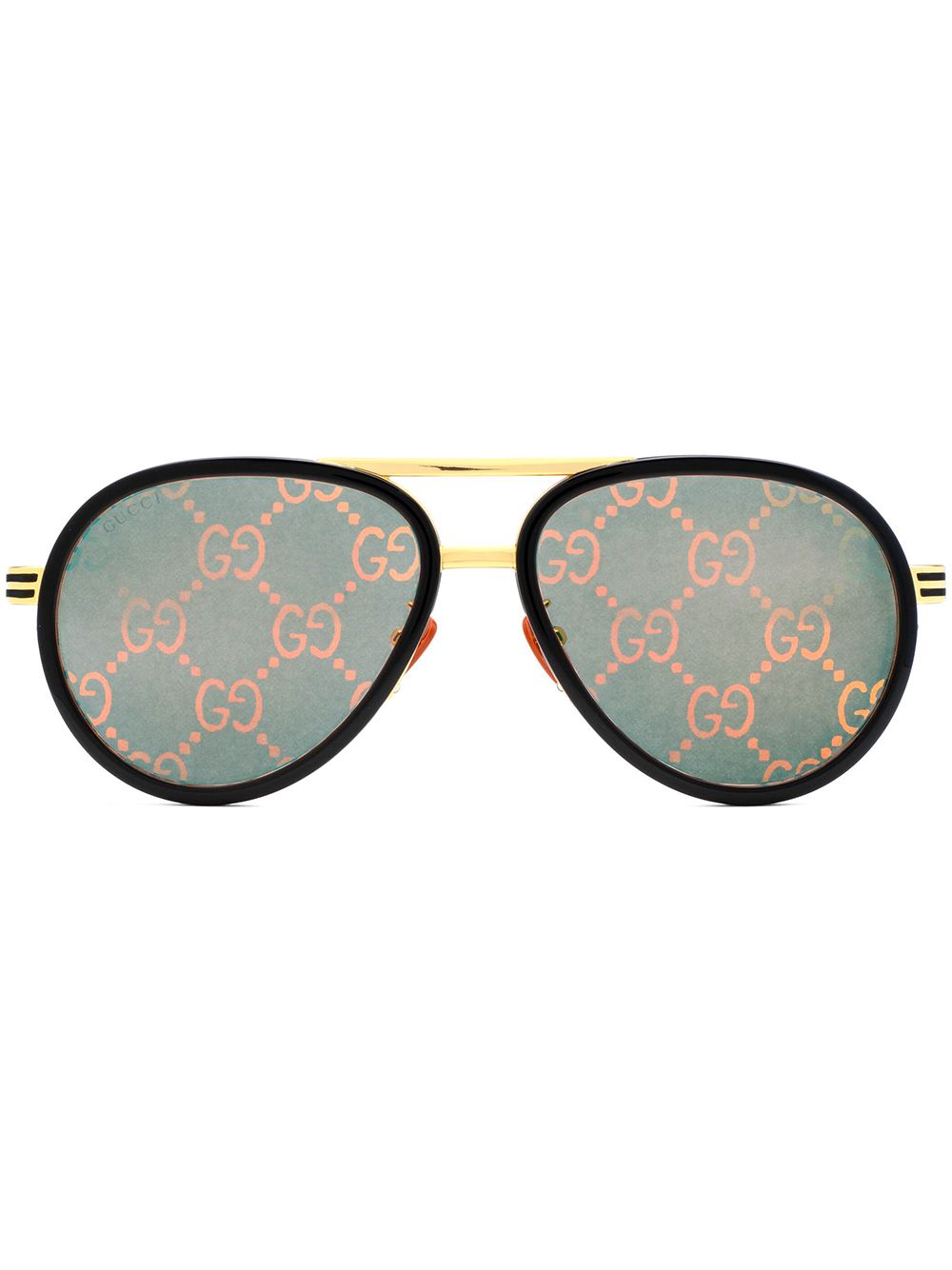 Gucci Monogram Decal Aviator-frame Sunglasses In Rosa