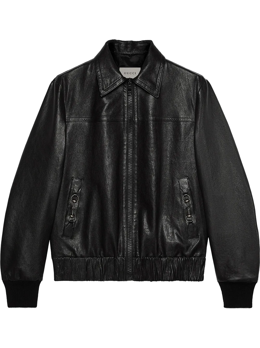 Gucci Horsebit Lambskin Jacket In Schwarz ModeSens