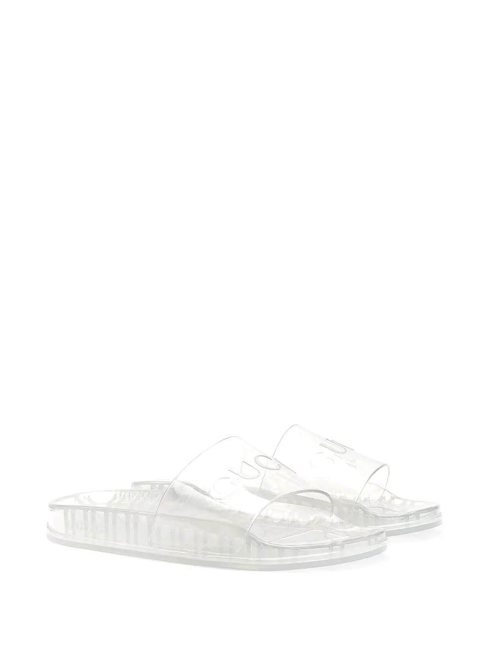 Image 2 of Gucci transparent logo-embossed slides