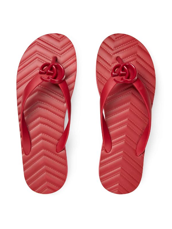 gucci red flip flops