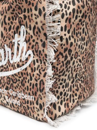 logo leopard-print beach bag展示图