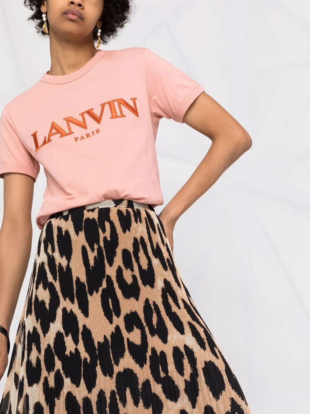 фото Lanvin футболка с вышитым логотипом