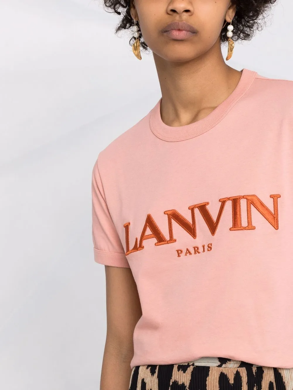 фото Lanvin футболка с вышитым логотипом