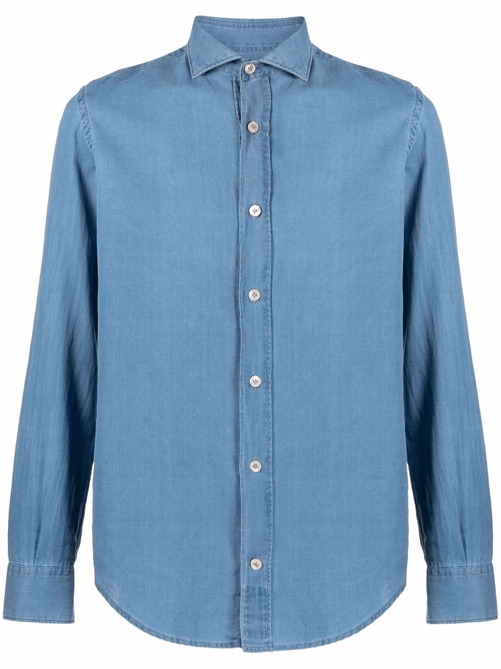 Eleventy Classic Collar Denim Shirt In Blau