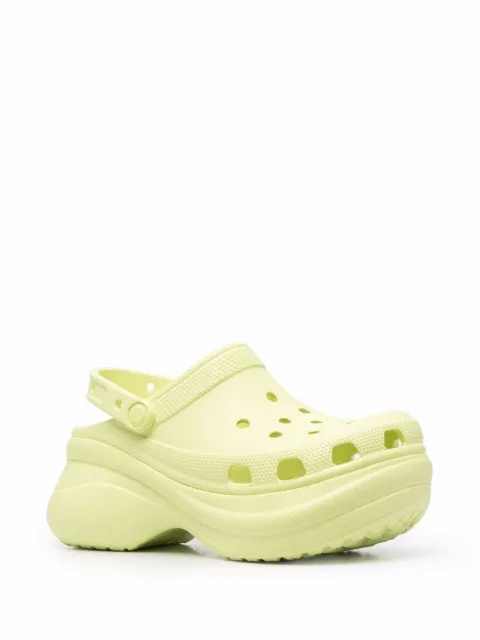 tan platform crocs