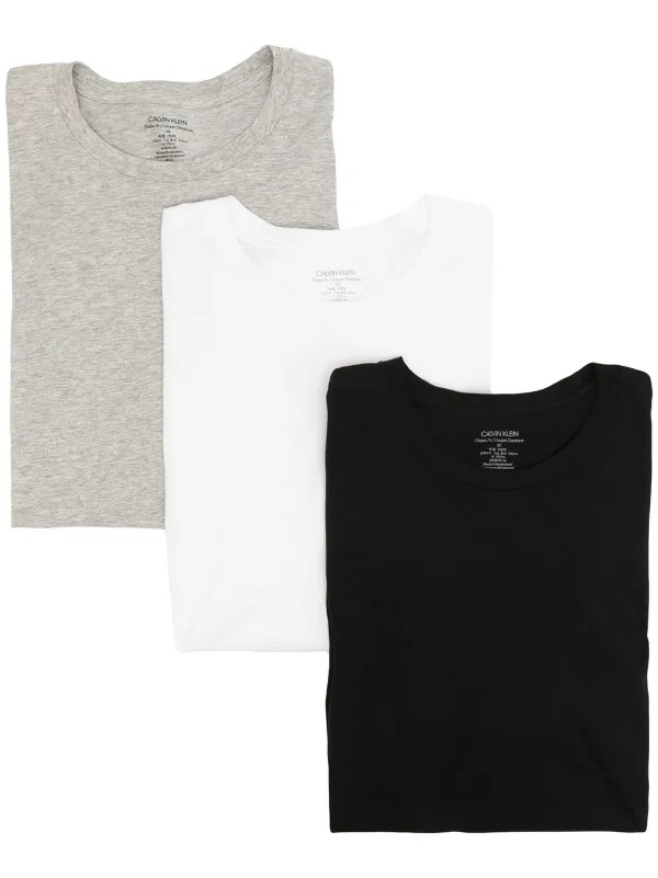 Calvin Klein Round Neck short sleeved T shirt Set Of 3 Black FARFETCH AZ