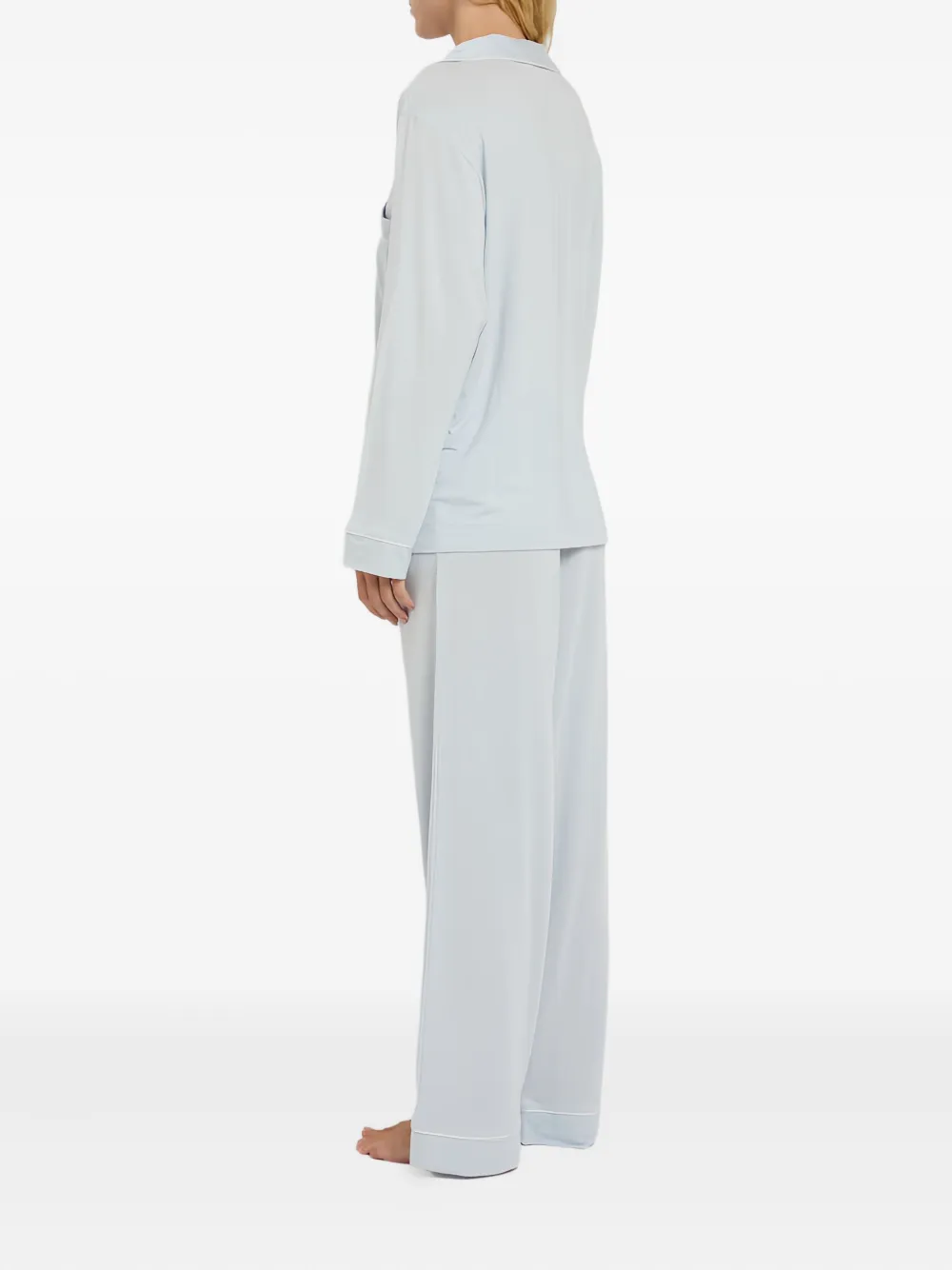 Eberjey Womens Heather Grey Sorbet Pink Gisele Stretch-woven Jersey Pyjama Set In Blue