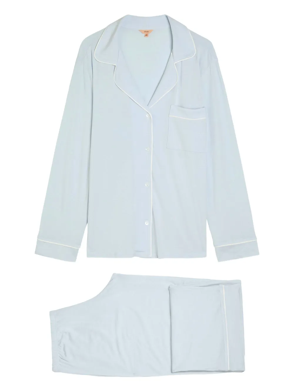 Eberjey Gisele long-sleeve piped pyjamas | Blue | Image 1
