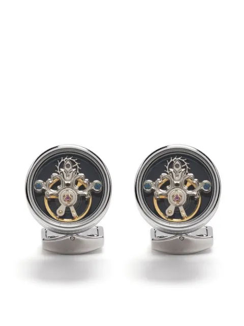 Tateossian Tourbillon gear brass cufflinks