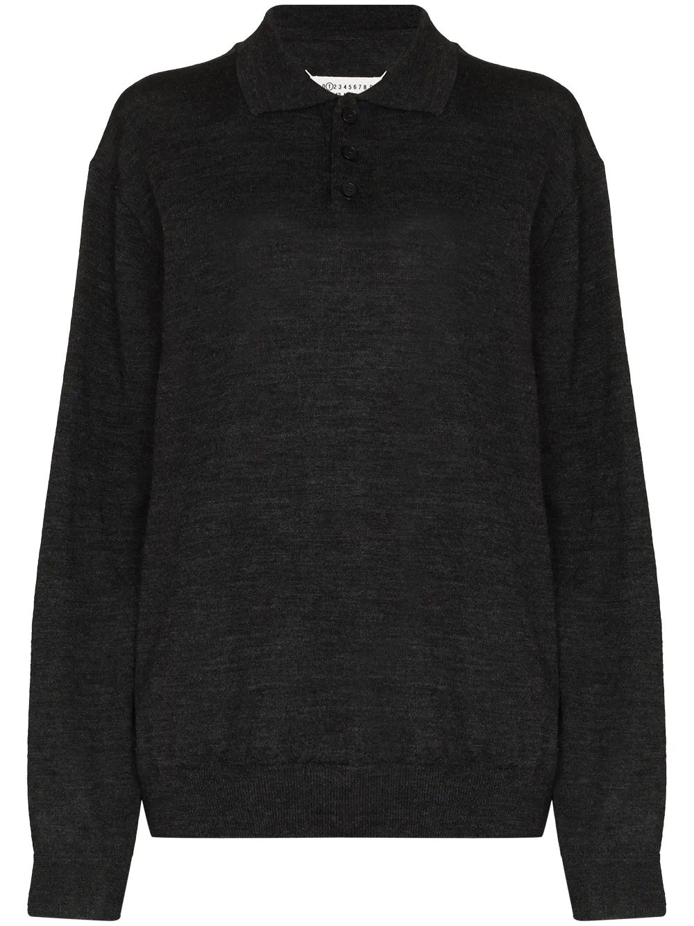 

Maison Margiela elbow-patch polo jumper - Grey