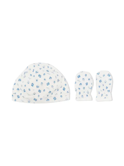 Petit Bateau طقم قفازات وطاقية 'ليتل بوت'