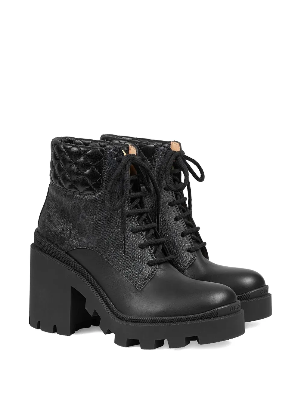 Gucci GG Supreme Combat Boots in Black, view 2