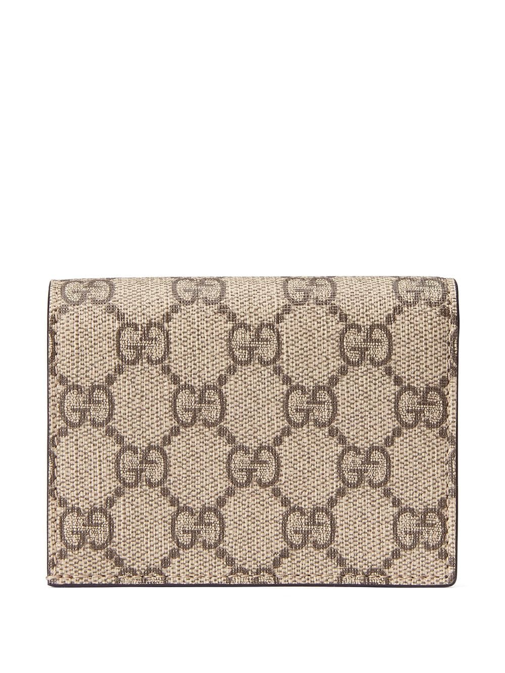Shop Gucci Gg Marmont Card Case Wallet In Brown ,black