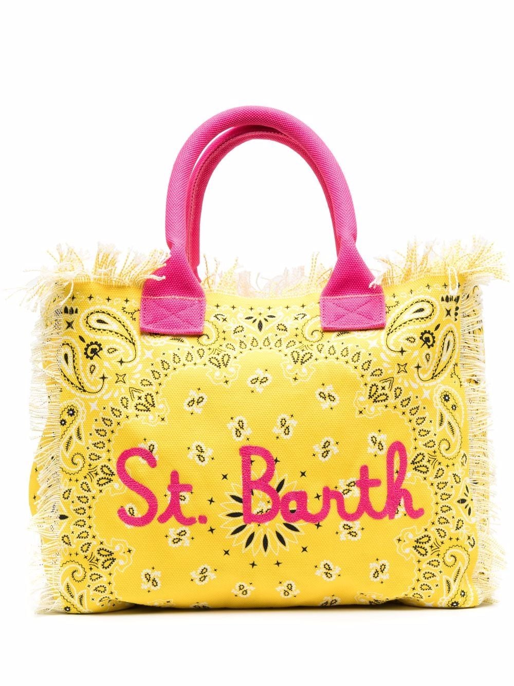 Mc2 Saint Barth Vanity Bandana-print Beach Bag In Gelb