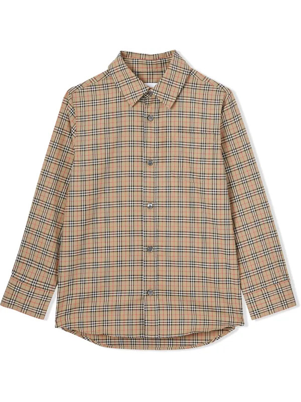 Burberry Kids バーバリー・キッズ チェック シャツ - Farfetch