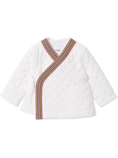 Burberry Kids quilted cheesecloth wrap jacket