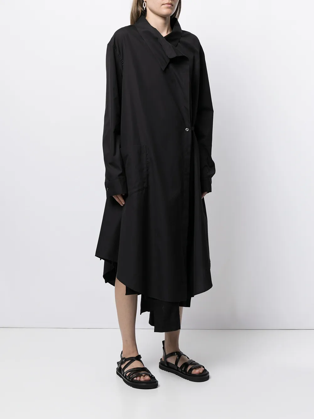 фото Yohji yamamoto платье-рубашка оверсайз