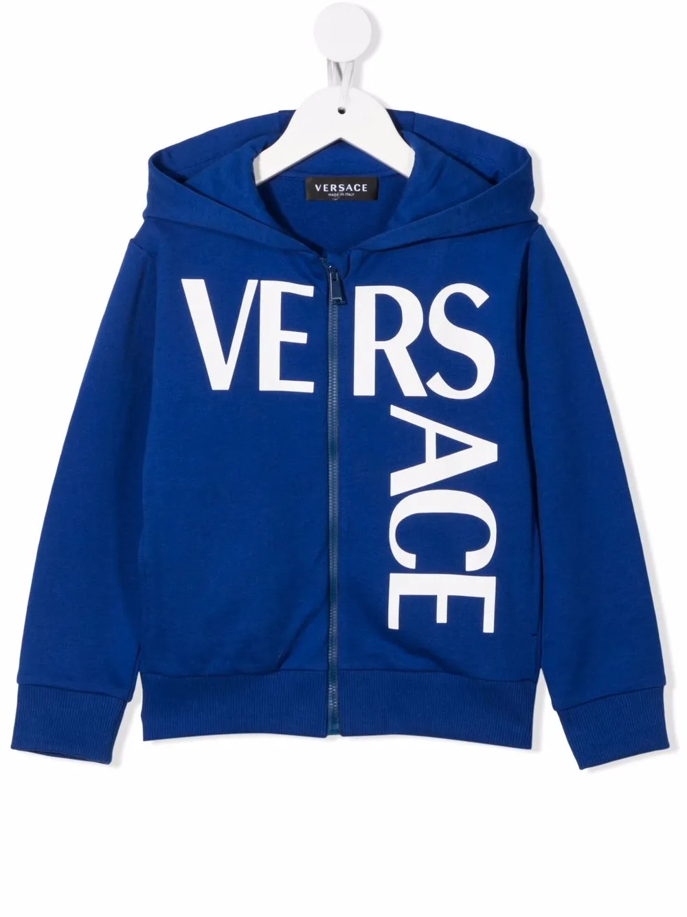 

Versace Kids logo zipped hoodie - Blue