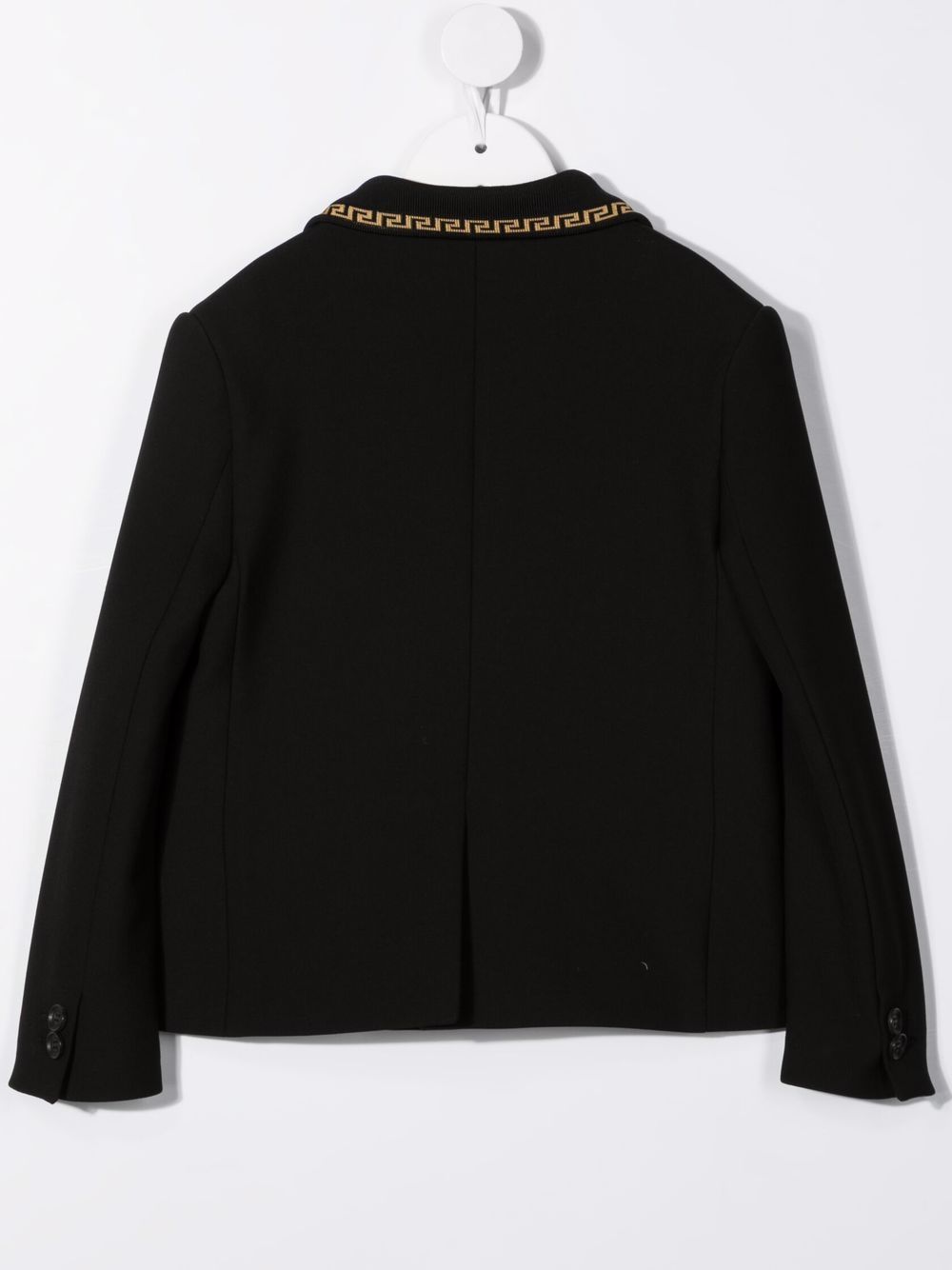 Shop Versace Greca Single-breasted Blazer In Black